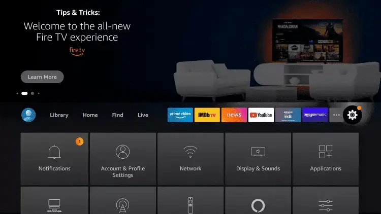 Firestick paramètres écran accueil