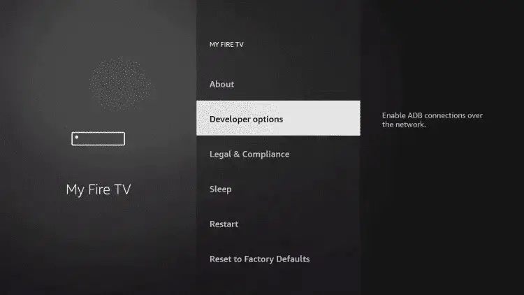 options développeur Firestick