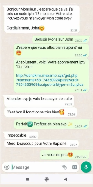 client satisfait IPTV Smarters Pro France