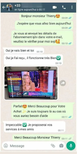client satisfait IPTV Smarters Pro France